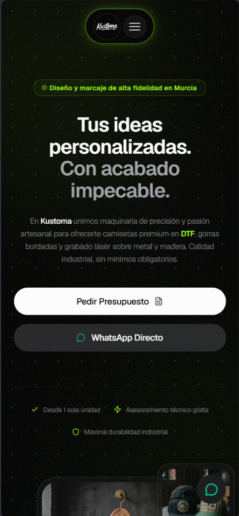 Kustoma.es - E-commerce de moda responsive para móviles
