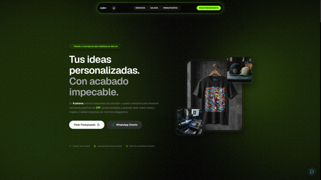 Caso de éxito kustoma.es - Diseño de tienda online y configurador de ropa 3D